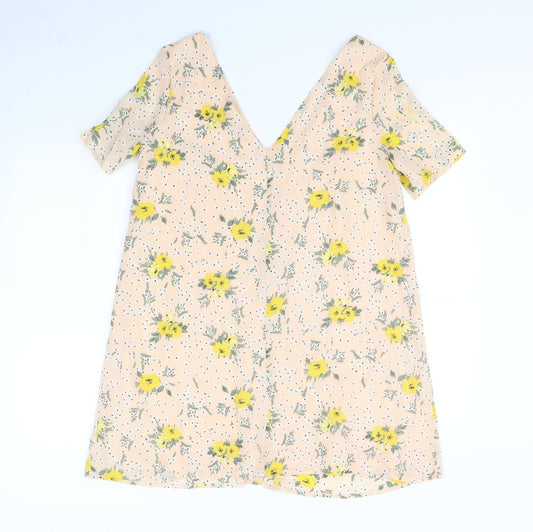 Glamorous Womens Pink Floral Rayon Mini Size 10