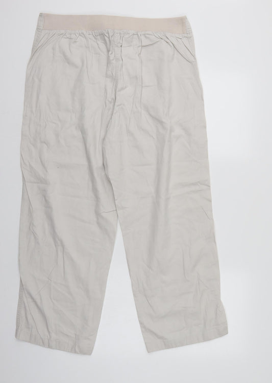 Womens UK Size 16 BM Regular Fit Ivory Trousers