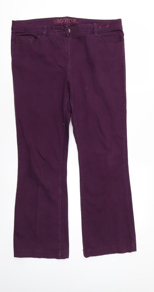 Tu Womens Purple Denim Bootcut Jeans Size 4 L27 in