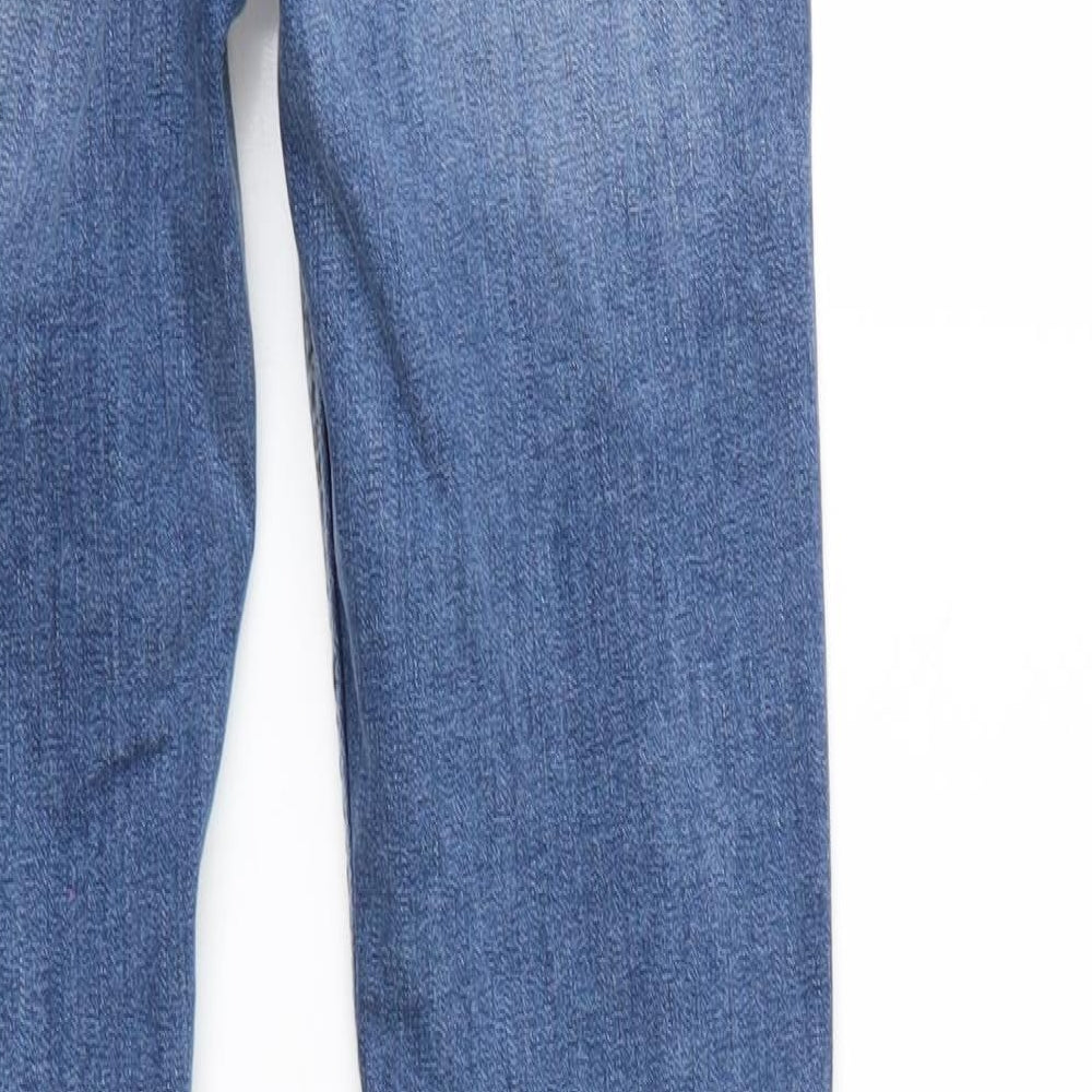Denim & Co. Womens Blue Denim Tapered Jeans Size 6 L27 in