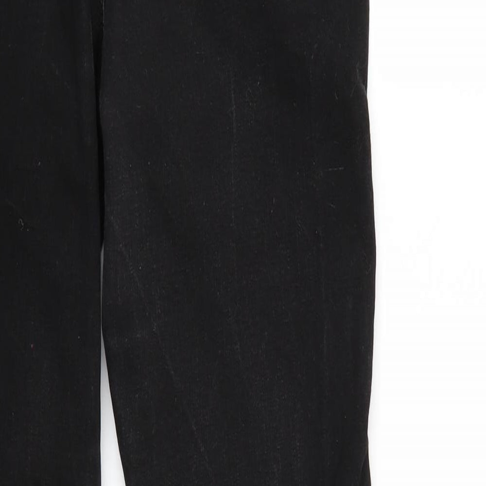 Denim & Co. Womens Black Denim Tapered Jeans Size 14 L26 in - Elastic Waist