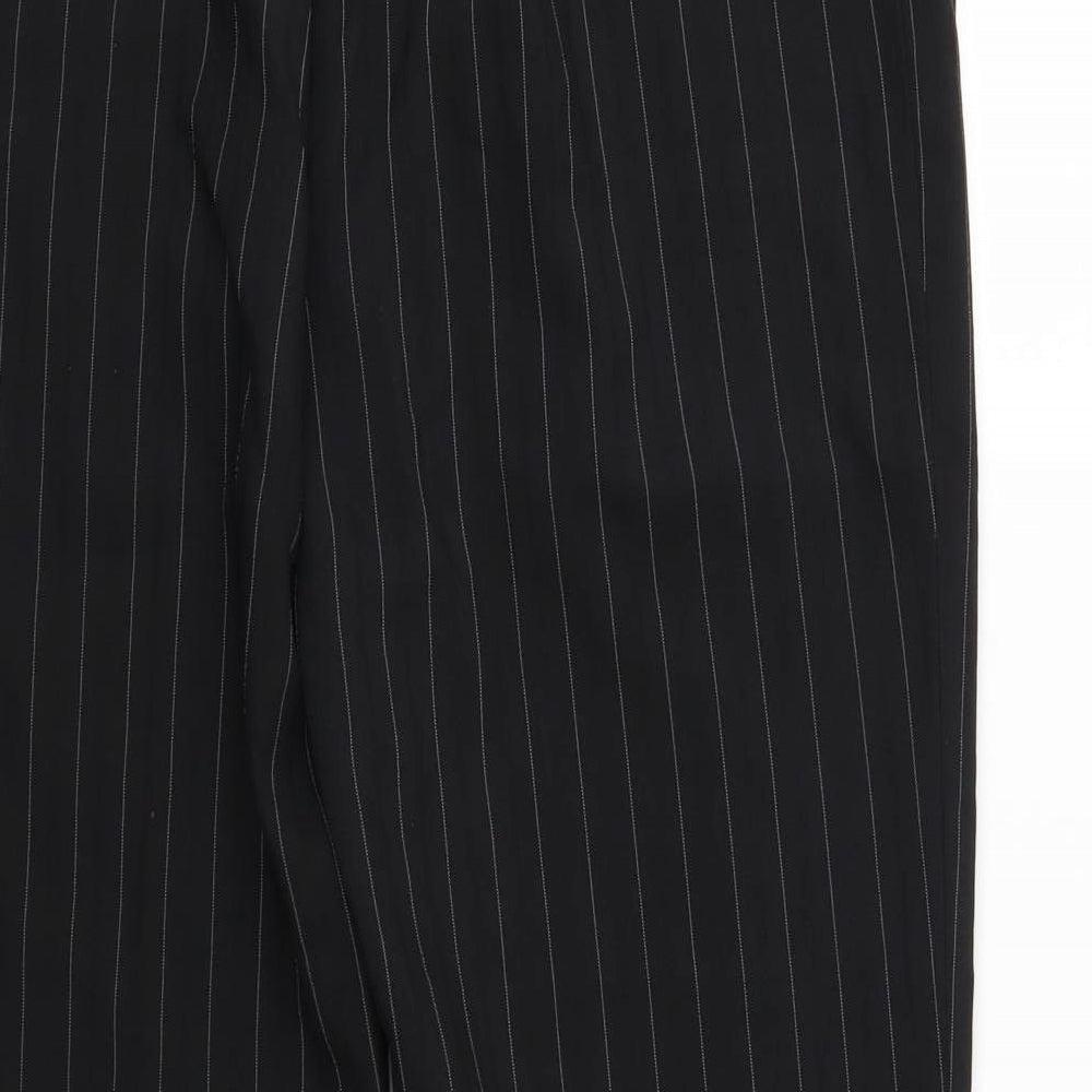 Florence & Fred Womens Black Striped Trousers Size 4 L28 in