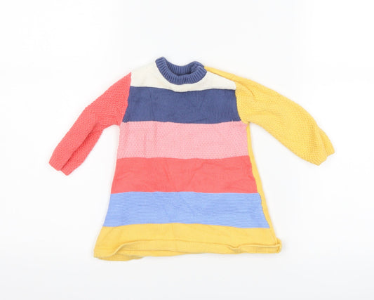 Nutmeg Girls Yellow Striped Jumper Dress Size 3-6 Months