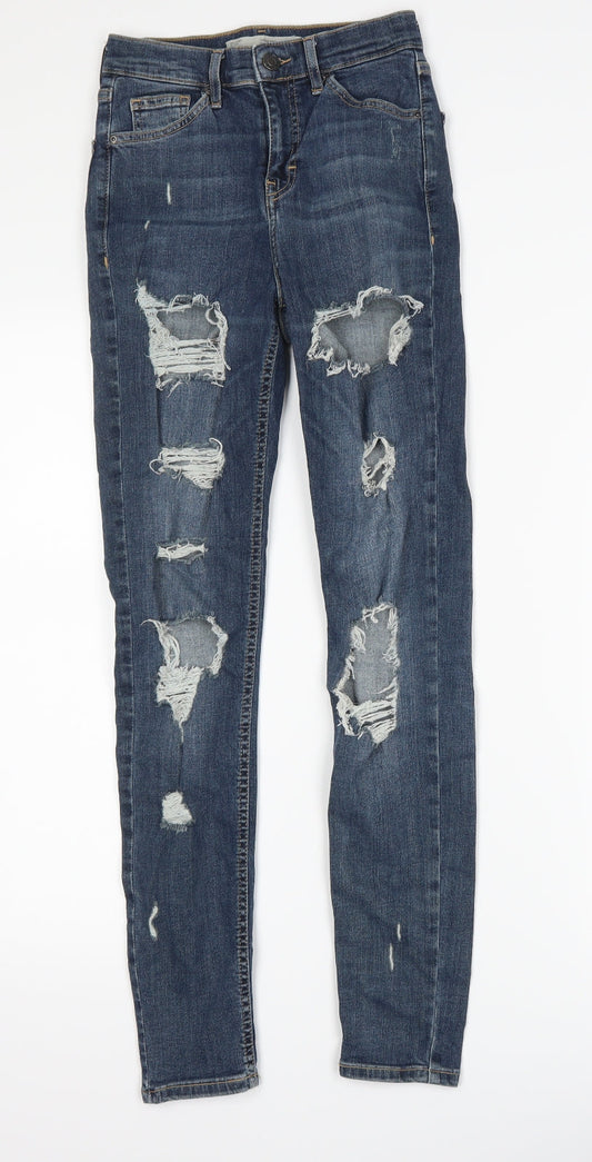 Womens UK Size 25 in Topshop Regular Fit Skinny Blue Jeans