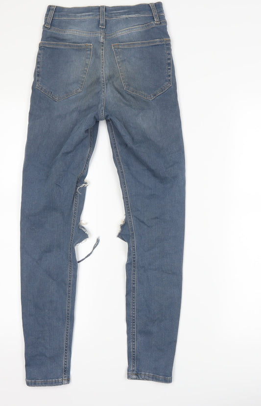 Topshop Womens Blue Denim Skinny Jeans Size 25 L30 in