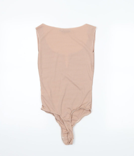 PRETTYLITTLETHING Womens Beige Bodysuit One-Piece Size 6