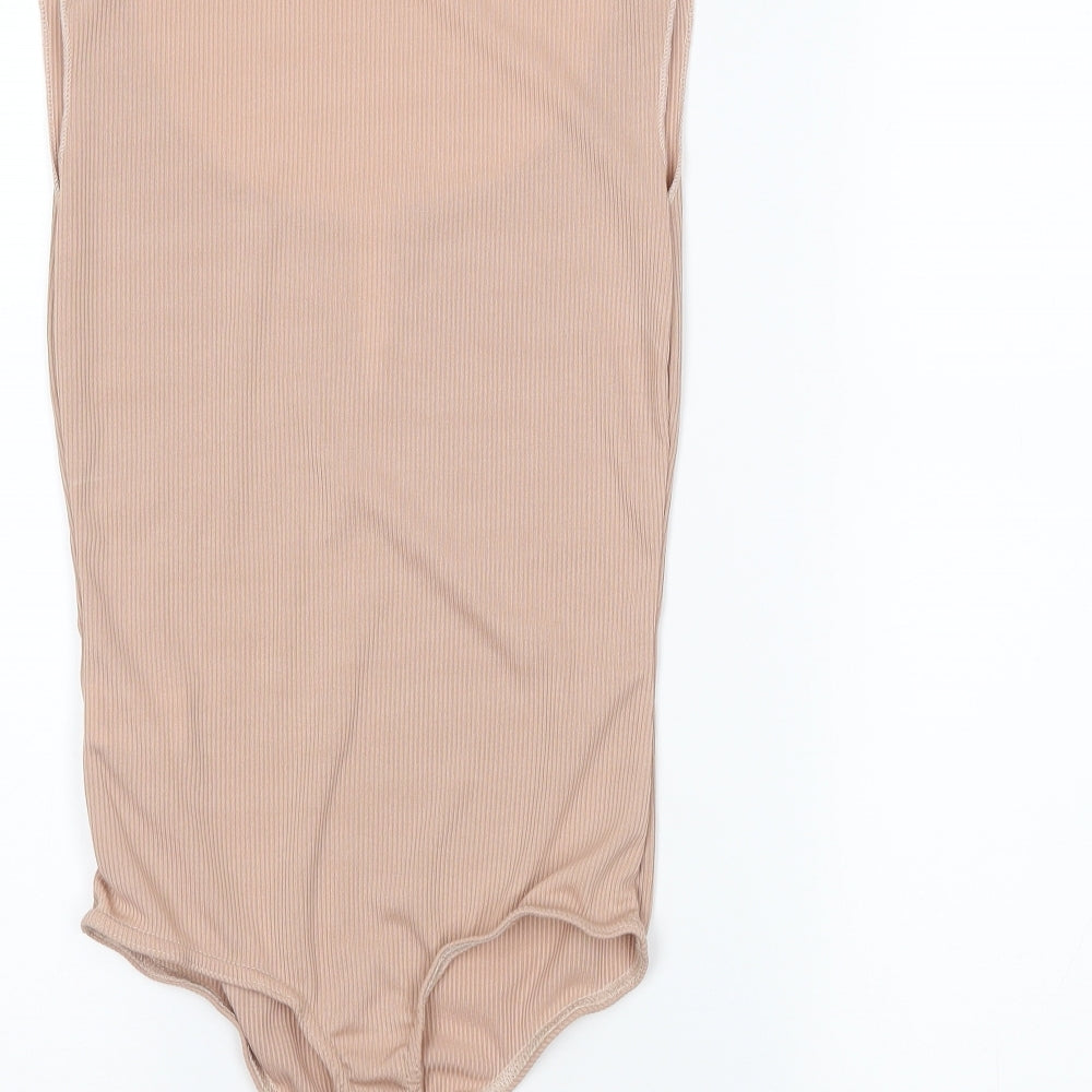 PRETTYLITTLETHING Womens Beige Bodysuit One-Piece Size 6