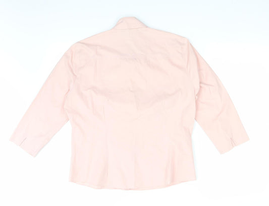 Womens UK Size 14 AMARANTO Pink Basic Button-Up