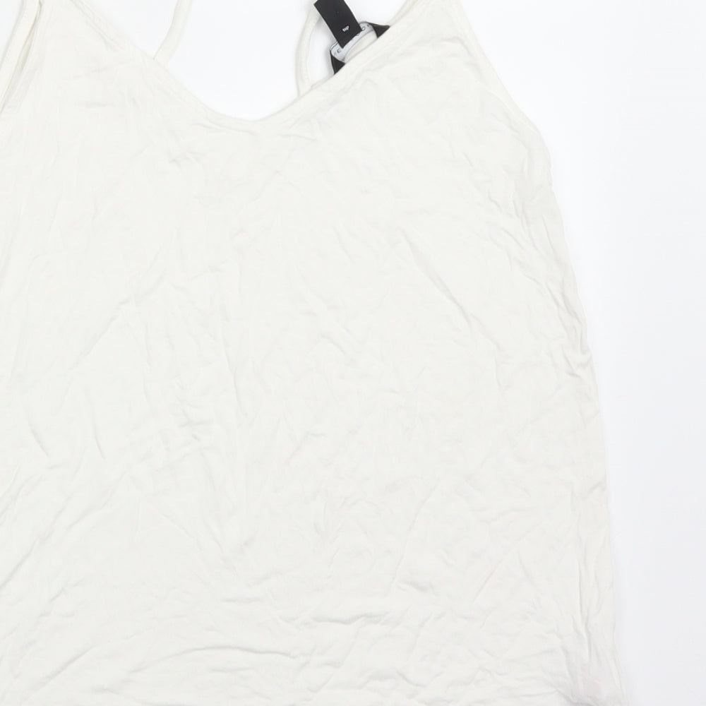 Womens UK Size 10 New Look White Camisole Tank