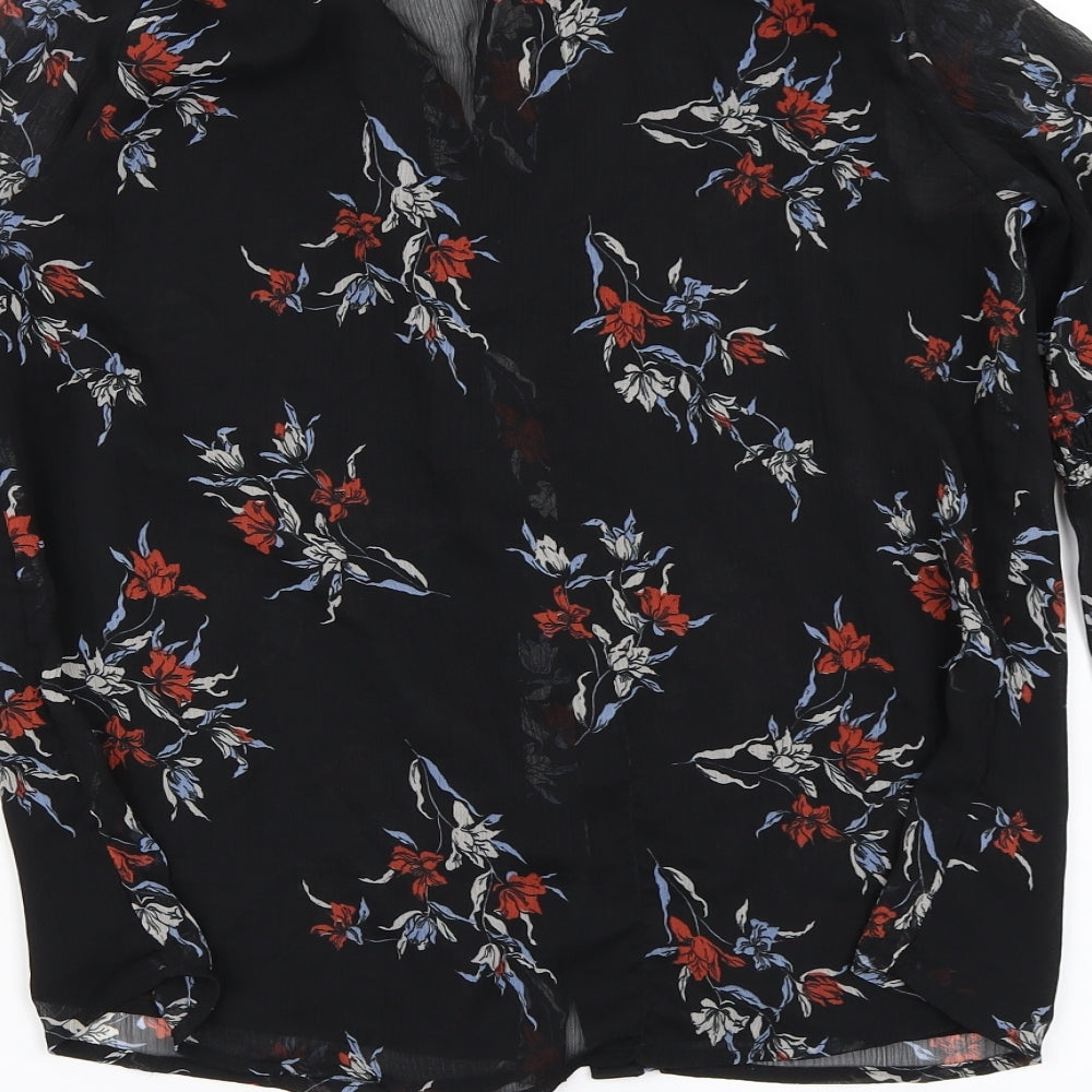 Womens UK Size 8 River Island Black Basic Blouse