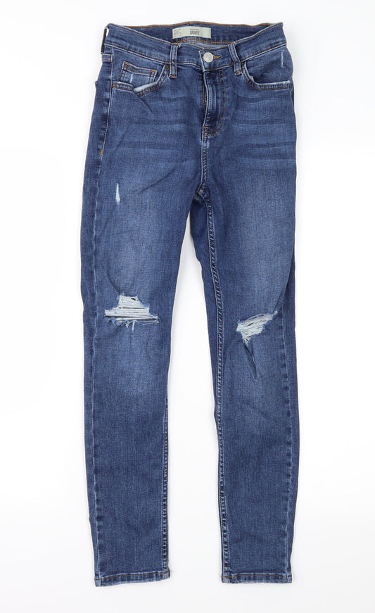 Womens UK Size 26 in Topshop Regular Fit Skinny Blue Jeans