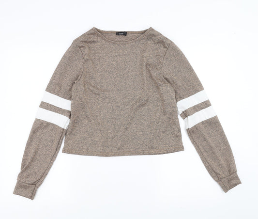 Boohoo Womens Brown Pullover Jumper Size M