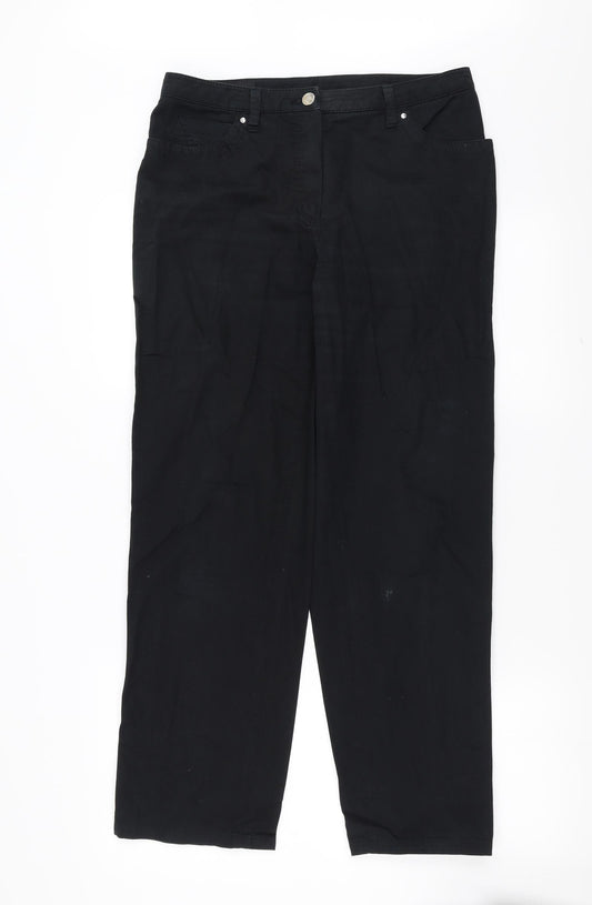 Womens UK Size 12 Basler Regular Fit Straight Black Jeans