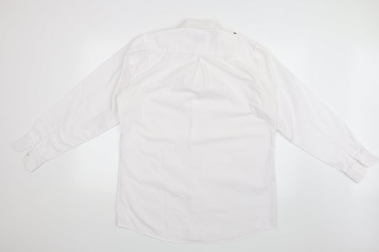 Mens UK Size 15.5 Churchill White Button-Up Long Sleeve Casual Shirt