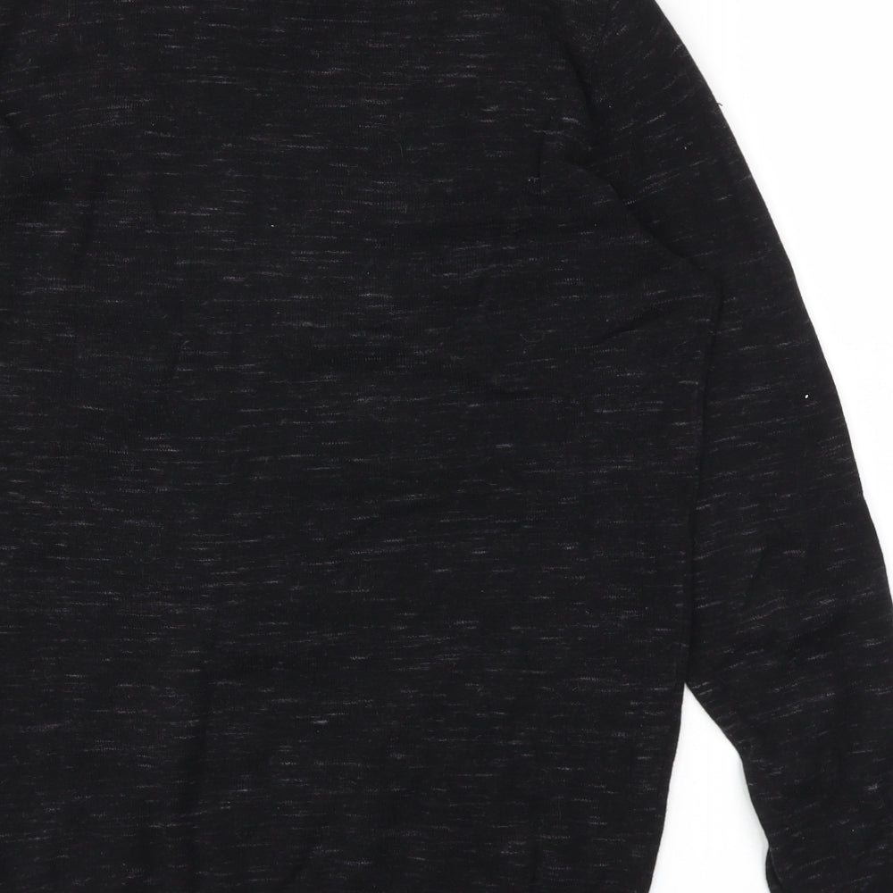 George Mens Black Henley Sweatshirt Size S