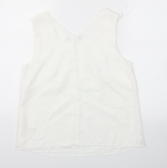 Womens UK Size 12 Preworn White Basic Blouse