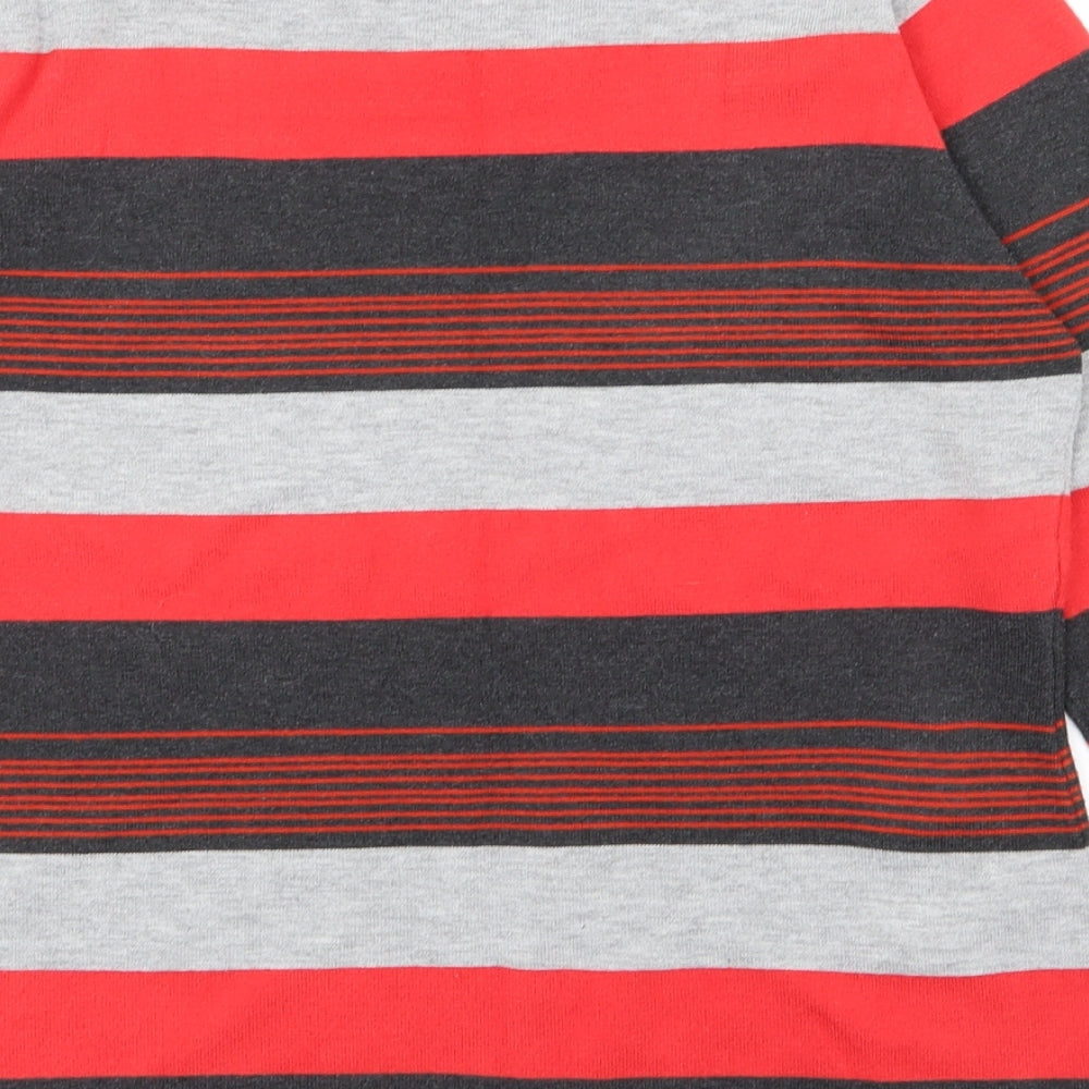chanti Womens Red Striped Basic T-Shirt Size M