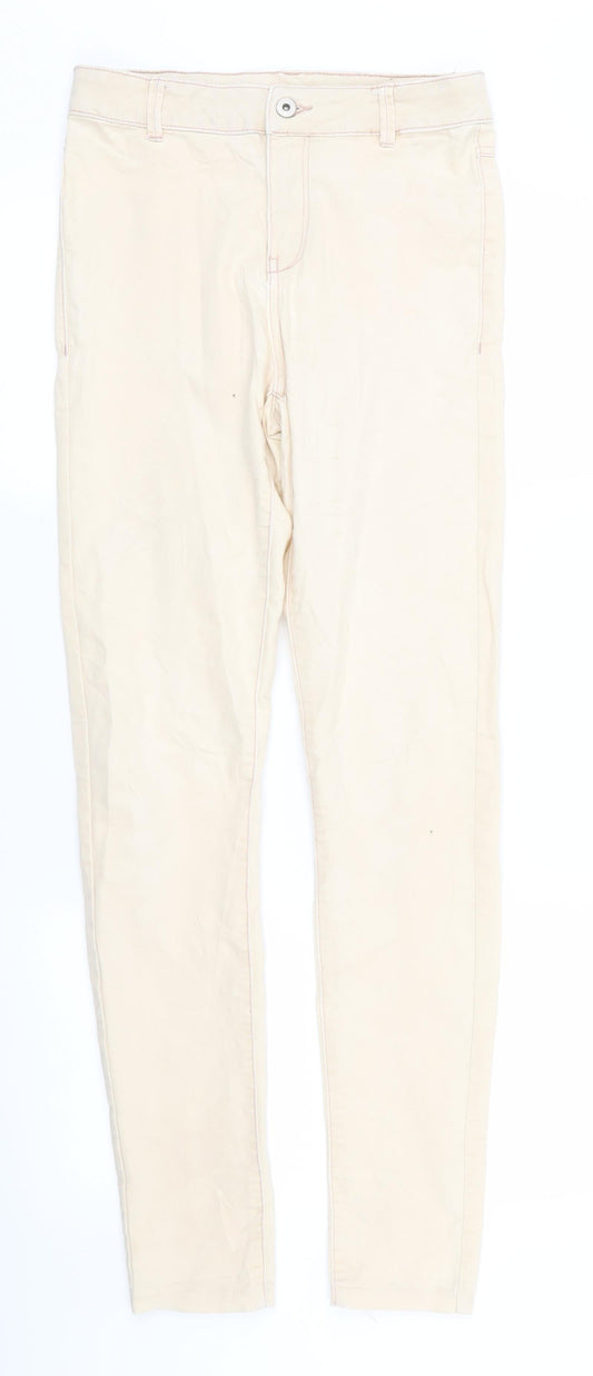 Womens UK Size 8 Clockhouse Regular Fit Skinny Pink Jeans