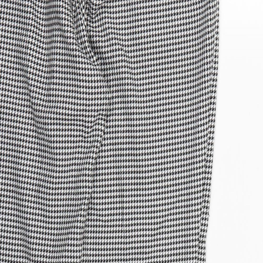 F&F Womens White Houndstooth Pedal Pusher Trousers Size 8 L26 in