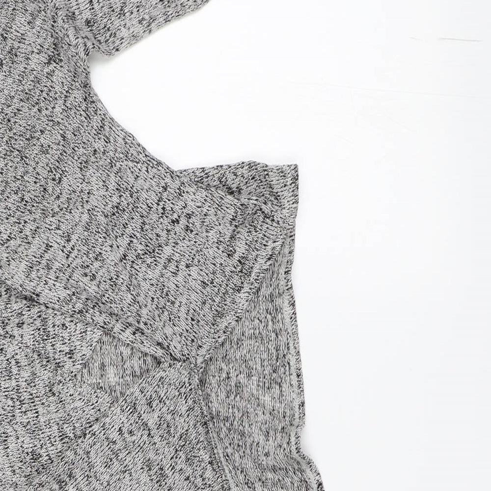 Womens UK Size S H&M Grey Cropped T-Shirt