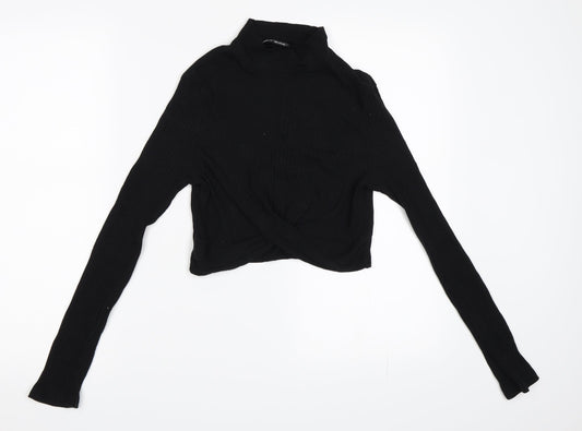 SHEIN Womens Black Cropped T-Shirt Size M