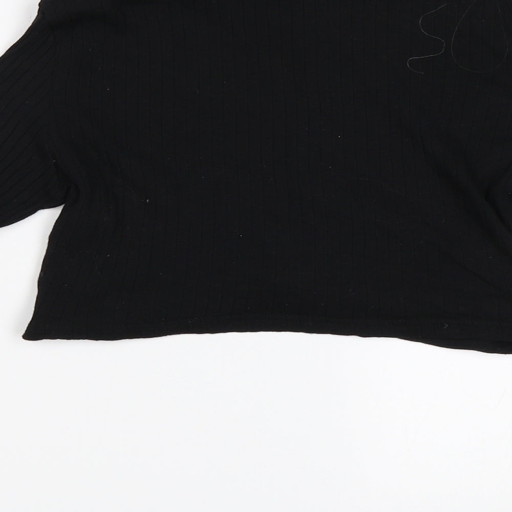 SheIn Womens Black Cropped T-Shirt Size M