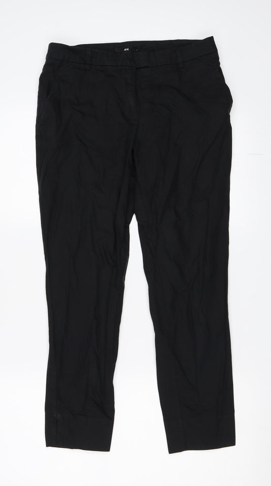 Womens UK Size 36 H&M Regular Fit Capri Black Trousers