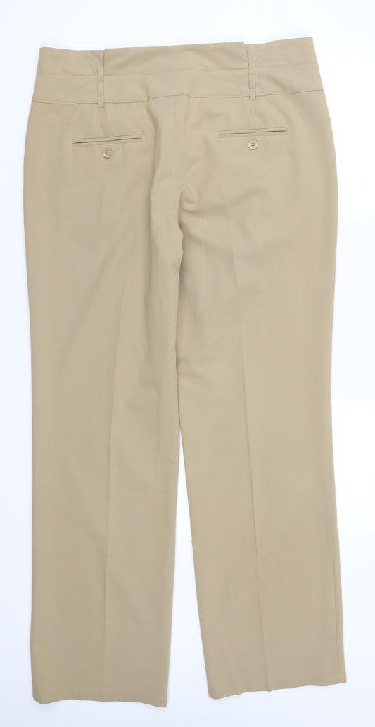 Femme Womens Beige Trousers Size 14 L31.5 in
