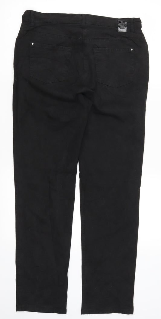 Womens UK Size 14 Stark Regular Fit Black Trousers