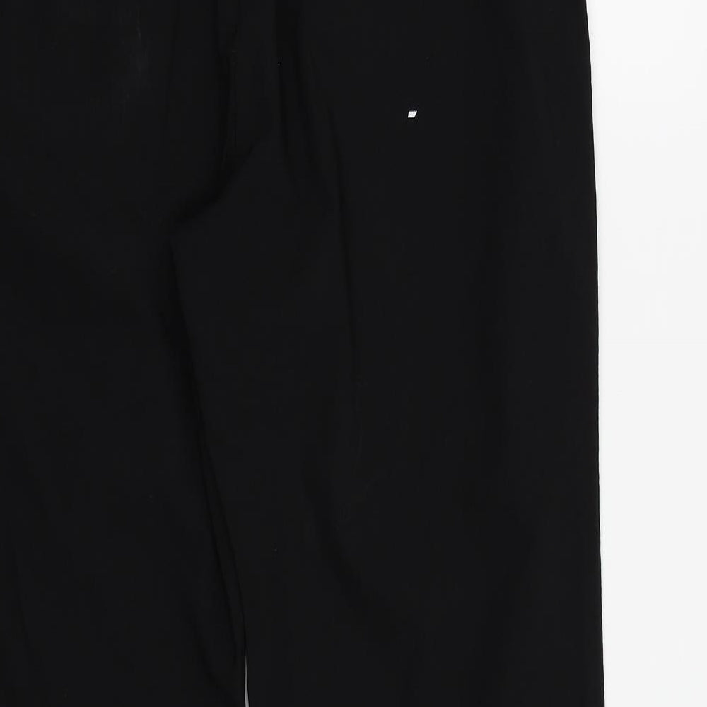 George Womens Black Trousers Size 14 L25 in - side zip,buttons on legs