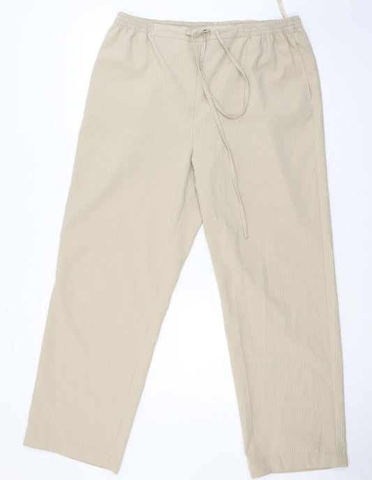 Womens UK Size 16 Classic Regular Fit Beige Trousers