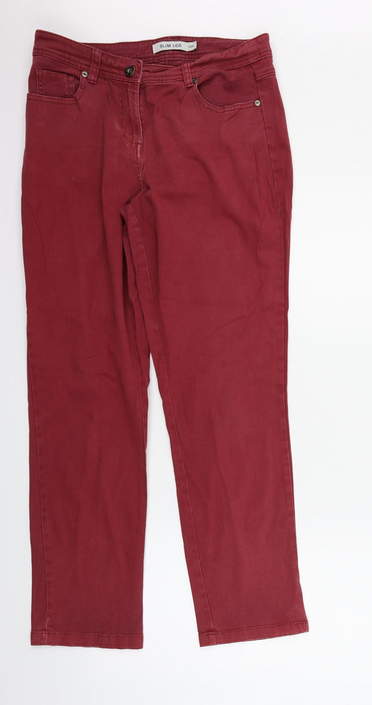 Womens UK Size 12 Debenhams Regular Fit Straight Purple Jeans