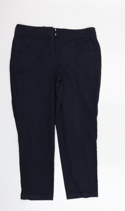 Womens UK Size 10 Taifun Regular Fit Blue Trousers