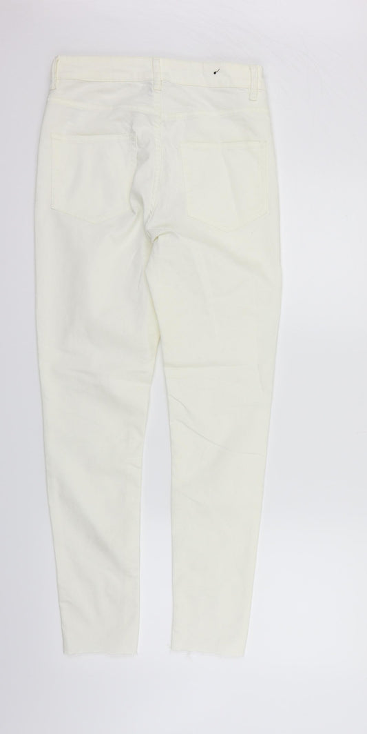 Womens UK Size 12 Divided Regular Fit Straight White Jeans