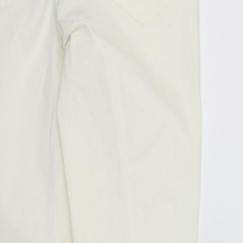Womens UK Size 12 Divided Regular Fit Straight White Jeans