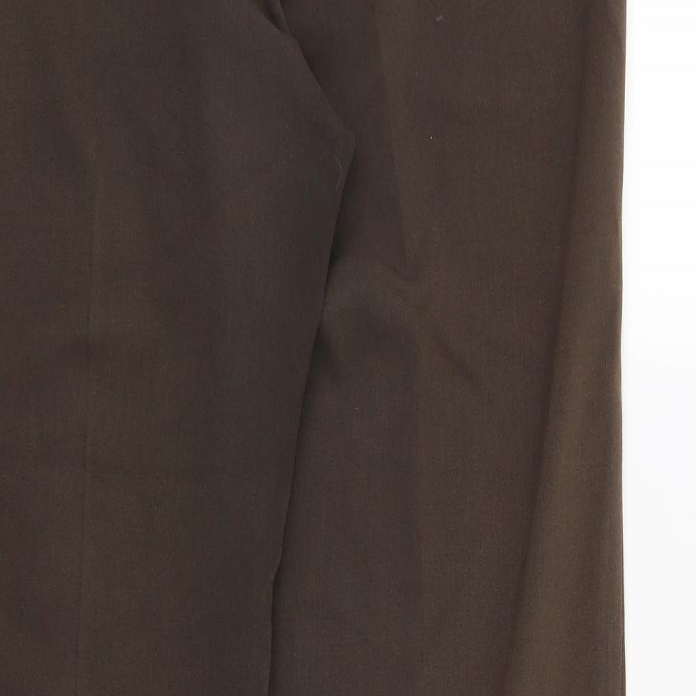 Mia Moda Womens Brown Trousers Size 12 L29 in