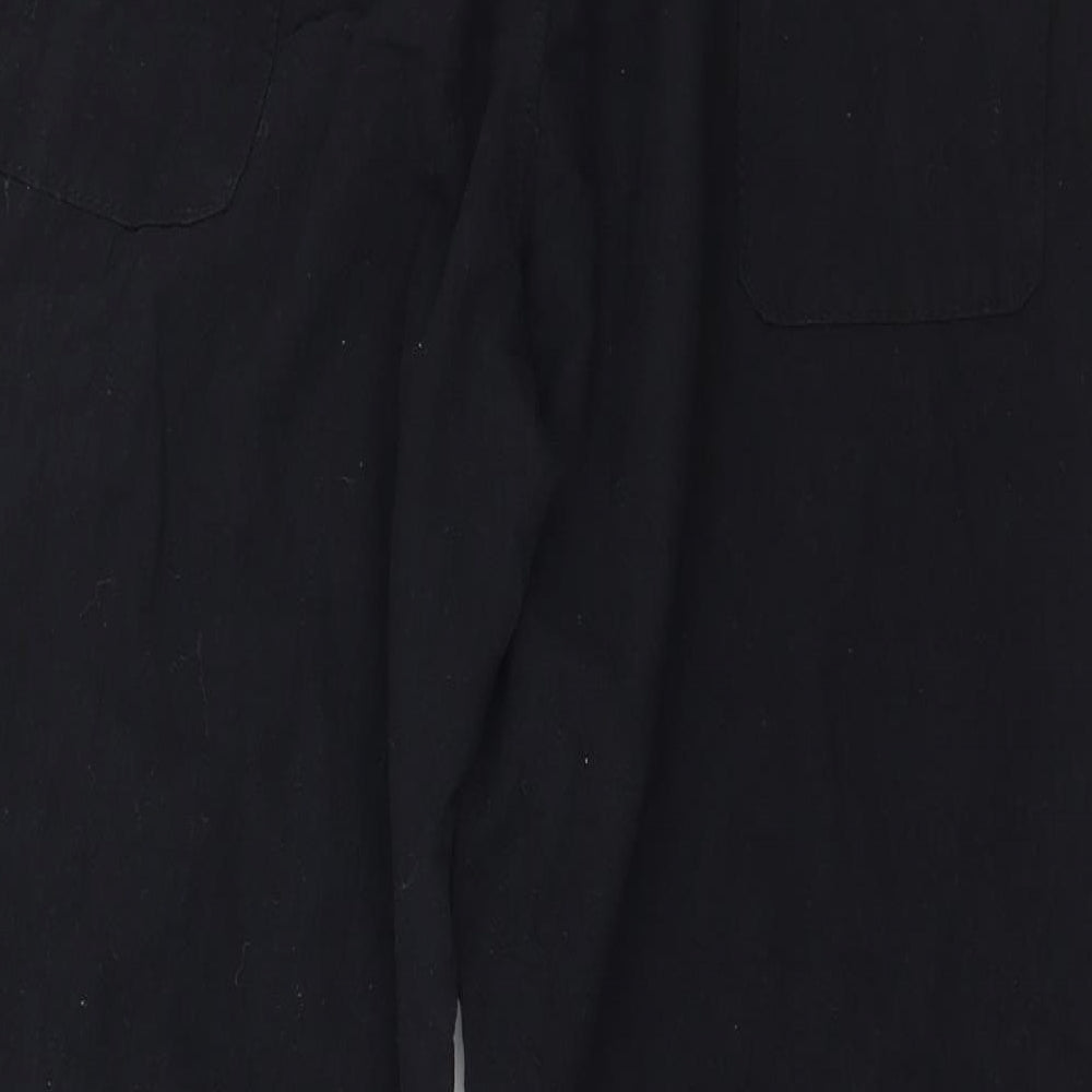 Womens UK Size 2XL Preworn Regular Fit Black Trousers