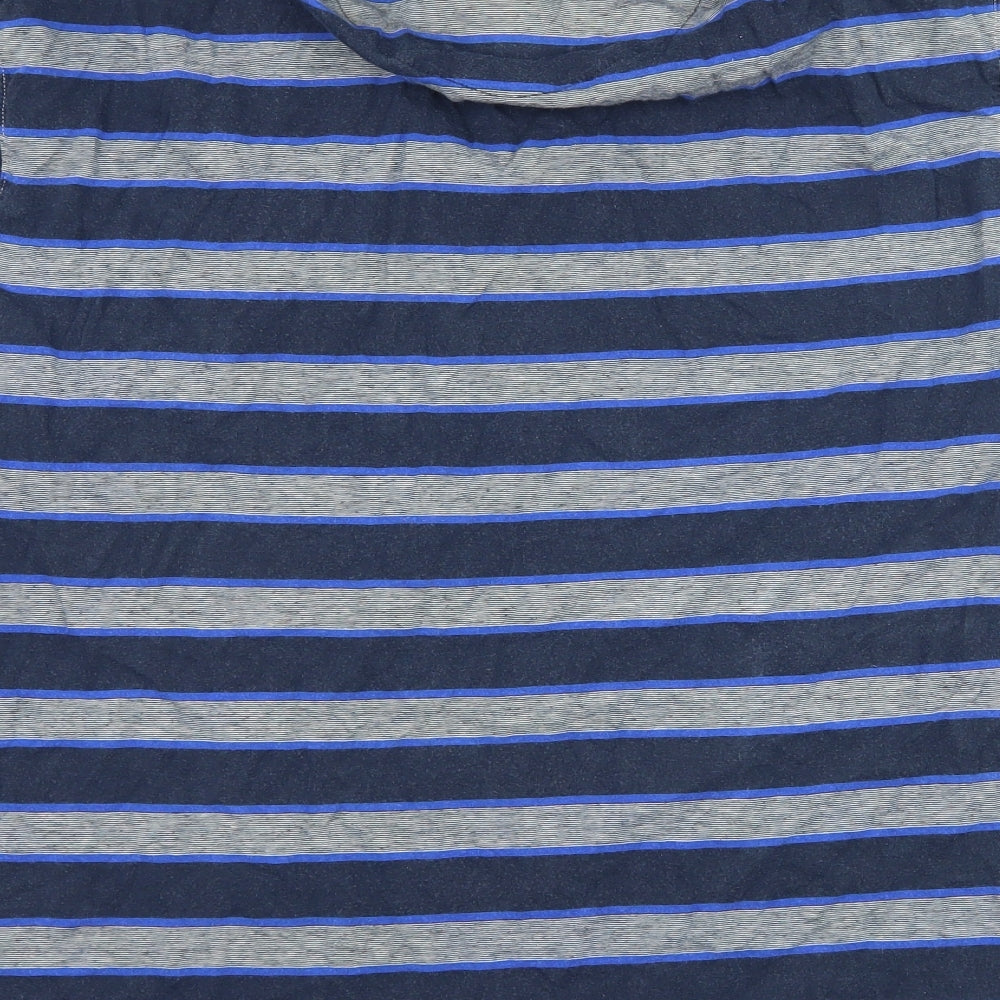 Cedar Wood State Mens Blue Striped Jersey Polo Size L