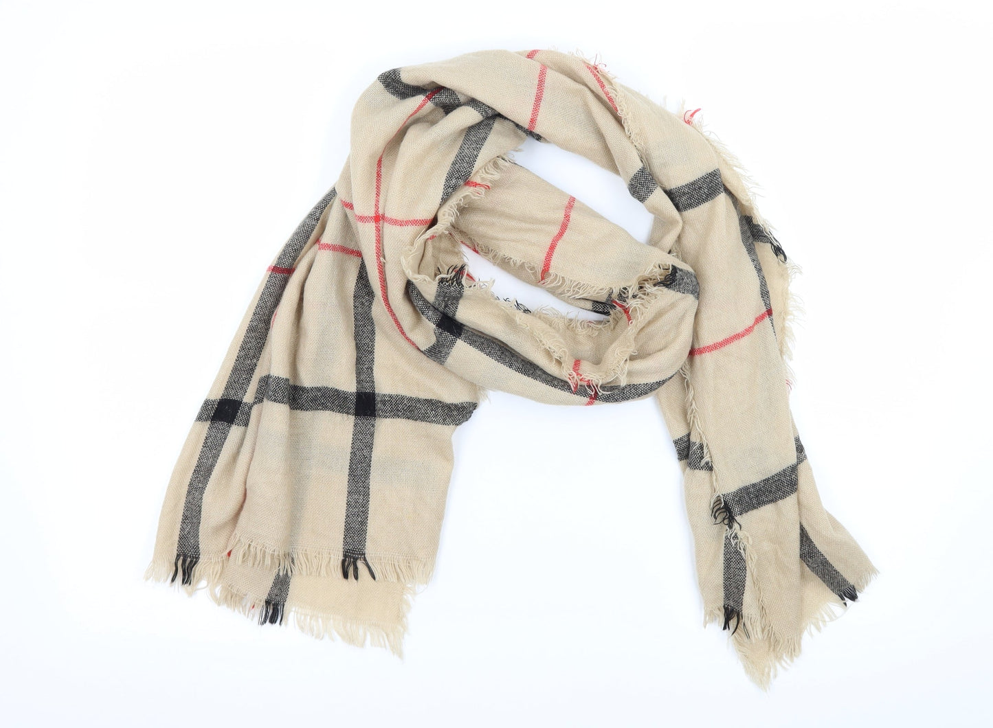Preworn Womens Brown Striped Knit Scarf