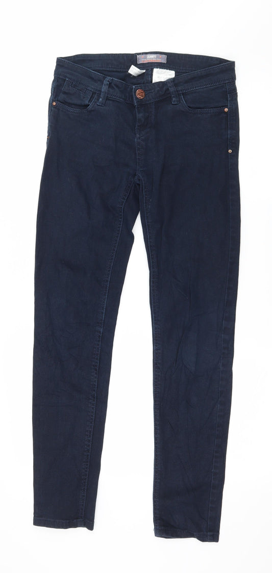 Womens UK Size 8 Clockhouse Regular Fit Straight Blue Jeans