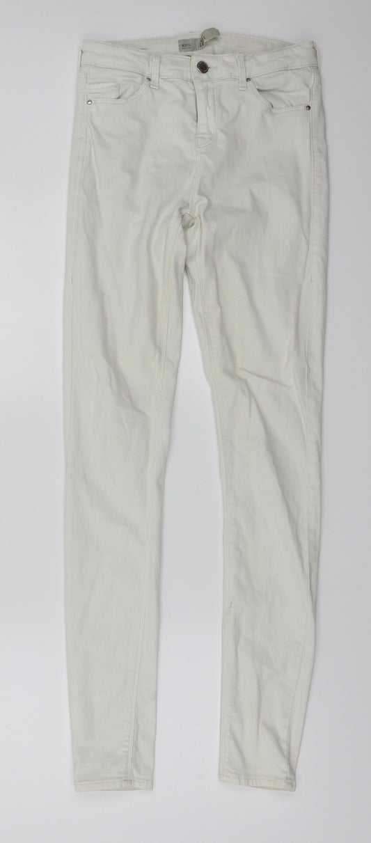 Womens UK Size 26 in Topshop Regular Fit Skinny White Jeans