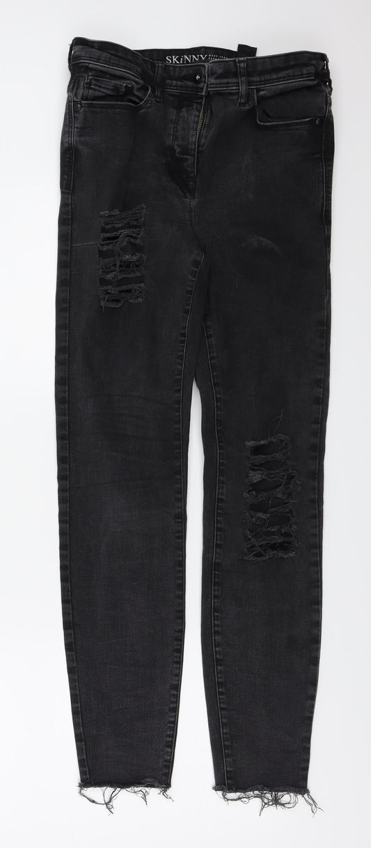 Next Womens Grey Straight Jeans Size 10 L25 in