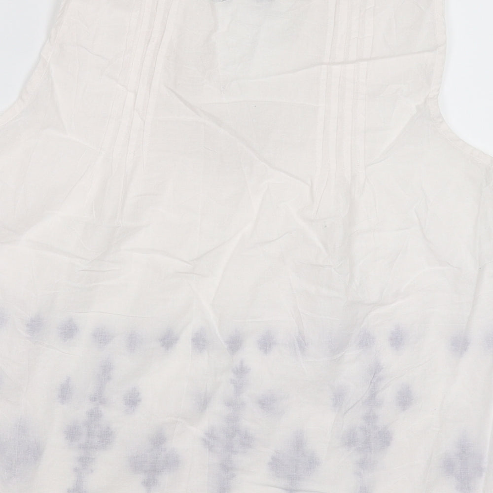Womens UK Size 8 Preworn White Basic Tank