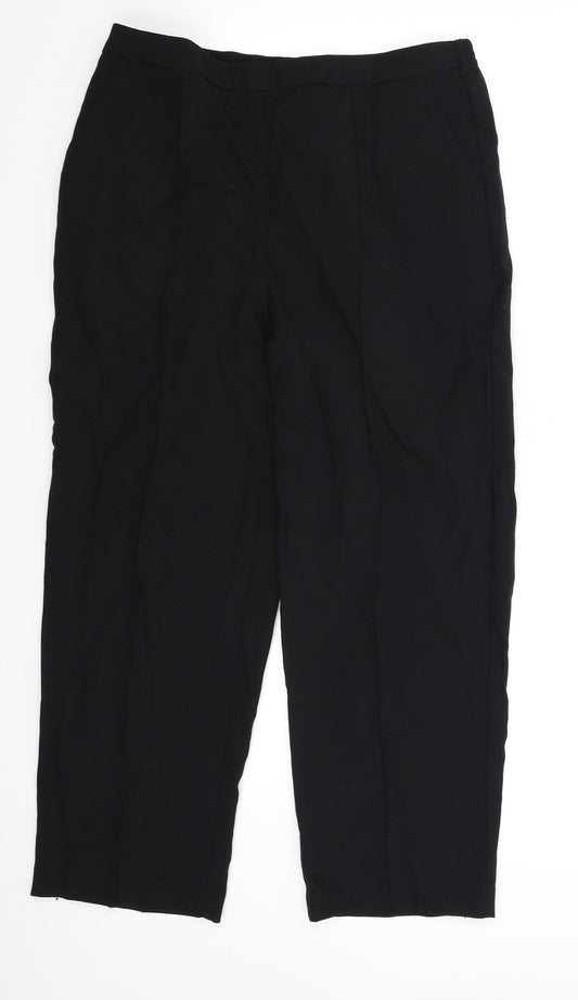 Womens UK Size 32 in EWM Regular Fit Black Trousers