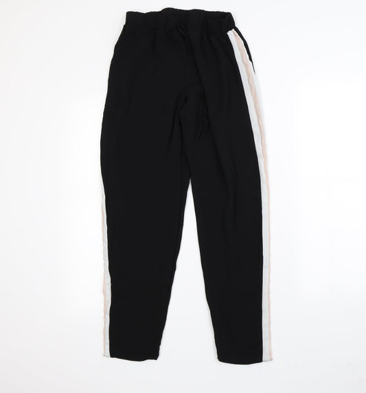 Womens UK Size 10 Red Herring Regular Fit Black Trousers