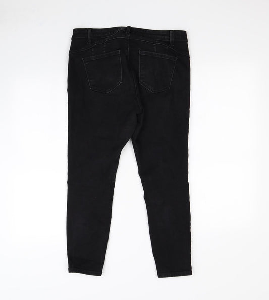Womens UK Size 32 in Preworn Regular Fit Cropped Black Trousers