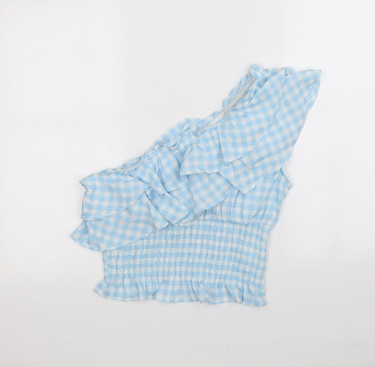 Womens UK Size 14 Boohoo Blue Basic Blouse