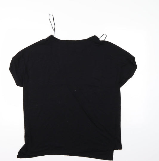 Papaya Womens Black Basic T-Shirt Size L