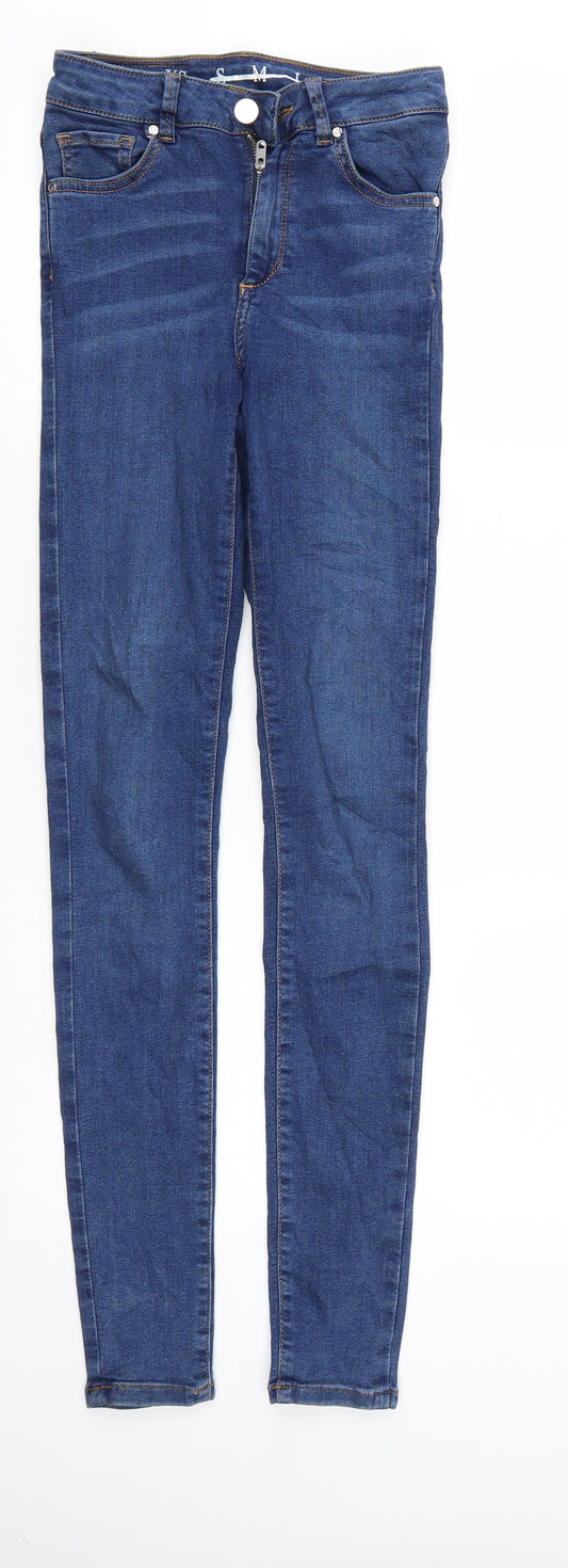 Womens UK Size XS Never Denim Regular Fit Skinny Blue Jeans