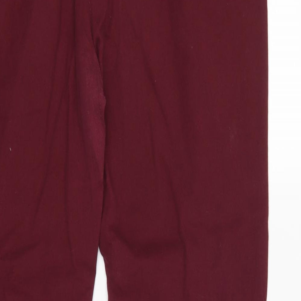 PARISIAN SIGNATURE Womens Purple Trousers Size 14 L28 in - Paper Bag Waist